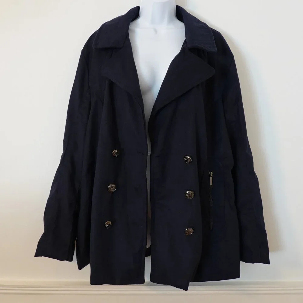 (NWT) Yoki Navy Blue Pea Coat 3XL - Picture 1 of 13